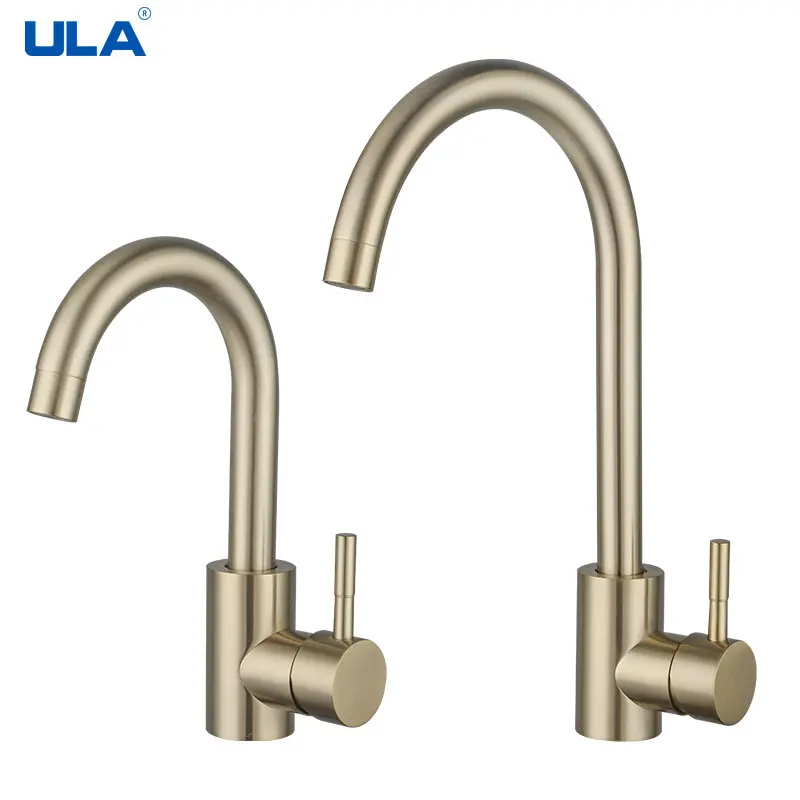 

ULA Stainless Steel Kitchen Faucet 360 Degree Rotate Flexible Tap Kitchen Hot Cold Water Sink Faucet Kitchen Gold Tap Mixer