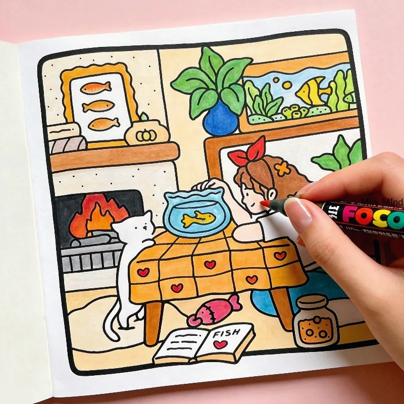 Un livre de coloriage dessiné à la main pour adultes, pour soulager le stress, apaiser et guérir, un livre de coloriage sur la vie des filles, 24 scènes différentes
