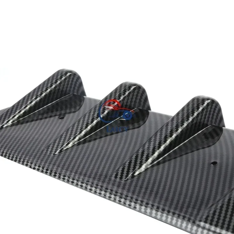 LAICY For F0rd Fusion 2013-2020 Car Rear Bumper Diffuser Lip w/ Tail Brake Stop Splitter Spoiler Shark Fin Lip Kit Black