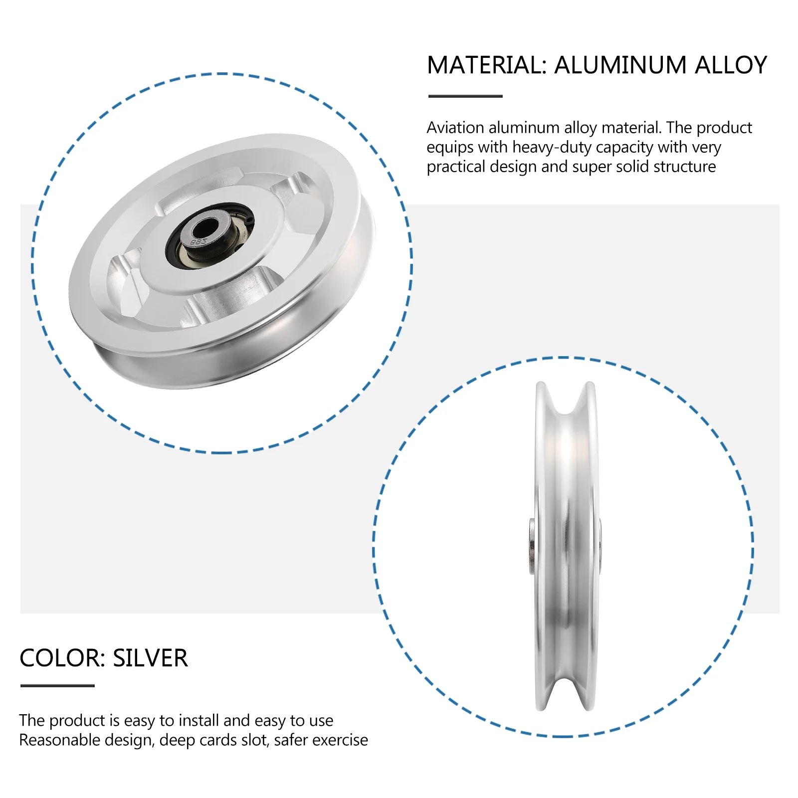 Aluminum Alloy Pulley High Precision Fitness Accessories Bearing Sports Gym Equipment Parts