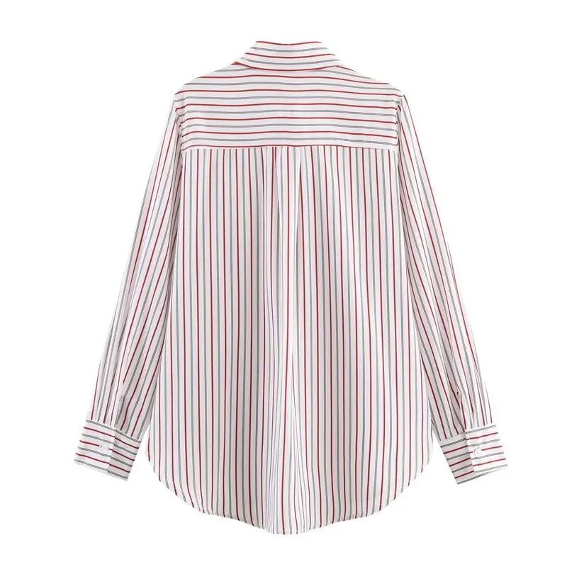 Autumn 2025 Women's Casual Loose Fit Long Sve Striped irt Versatile New Arrival Faionable Comfortable Classic Sle