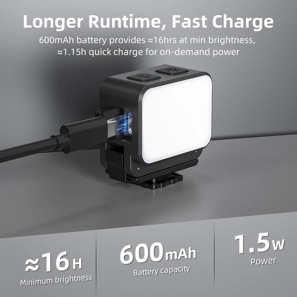 Flymile светодиодный заполняющий светильник для DJI OSMO Pocket 3, аксессуары, видеолампа, магнитное IPX4, водонепроницаемое освещение для фотосъемки, 600 мАч