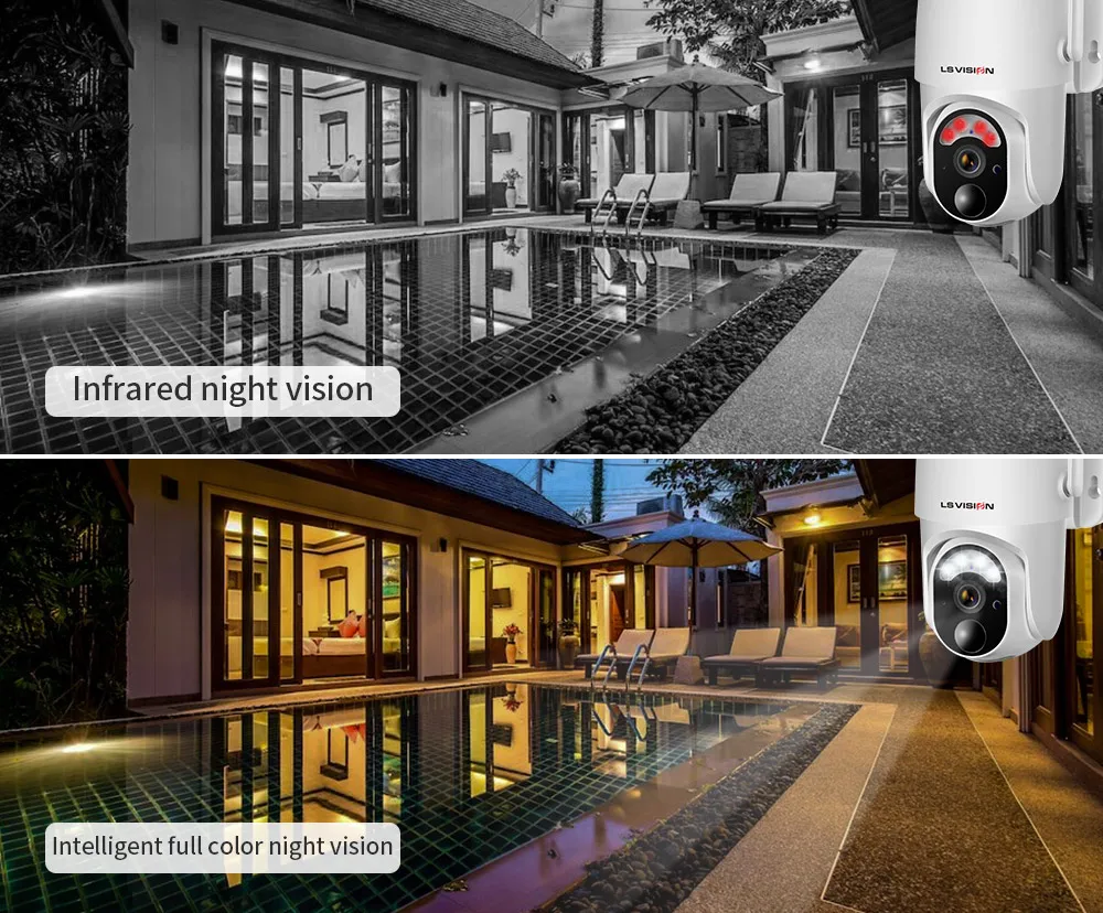 Telecamera Di Sicurezza 4G LTE A Energia Solare 3MP 2K, PTZ Wireless Esterna 360°, Visione Notturna A Colori, PIR, 2-Via Audio, SIM Inclusa