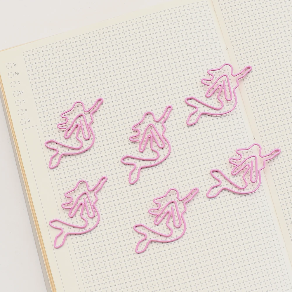 TUTU 20pcs pink Mermaid Shaped paper cilp Butler in the Home Paper Clips Great For Paper Clip Collector Office Gift