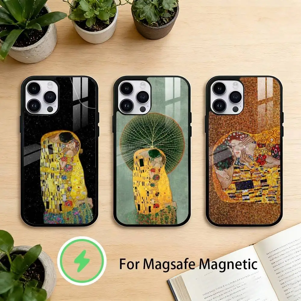 

The Kiss G-Gustav Klimt P-Painting Phone Case For iPhone 17/16/15/14/13/12/Plus/Pro/Max for Magnetic Wireless Charging