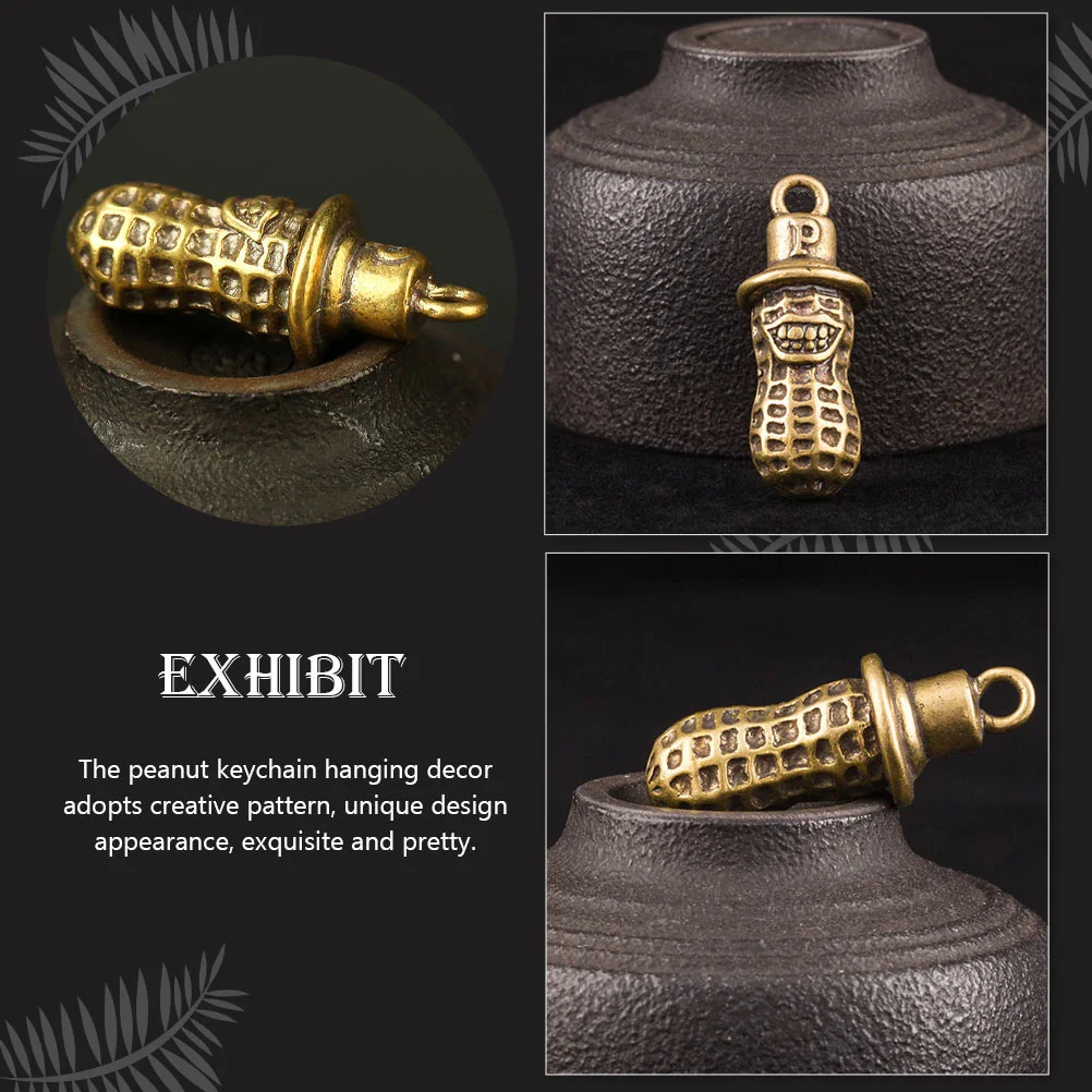

3 Pcs Peanut Keychain Pendant Keychains Ring Hanging Charm Wallet Decoration Metal