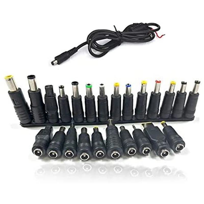 31Pcs Laptop DC Power Supply Adapter Connector Plug AC DC Jack Charger Connectors Laptop Power Adapter Conversion Head