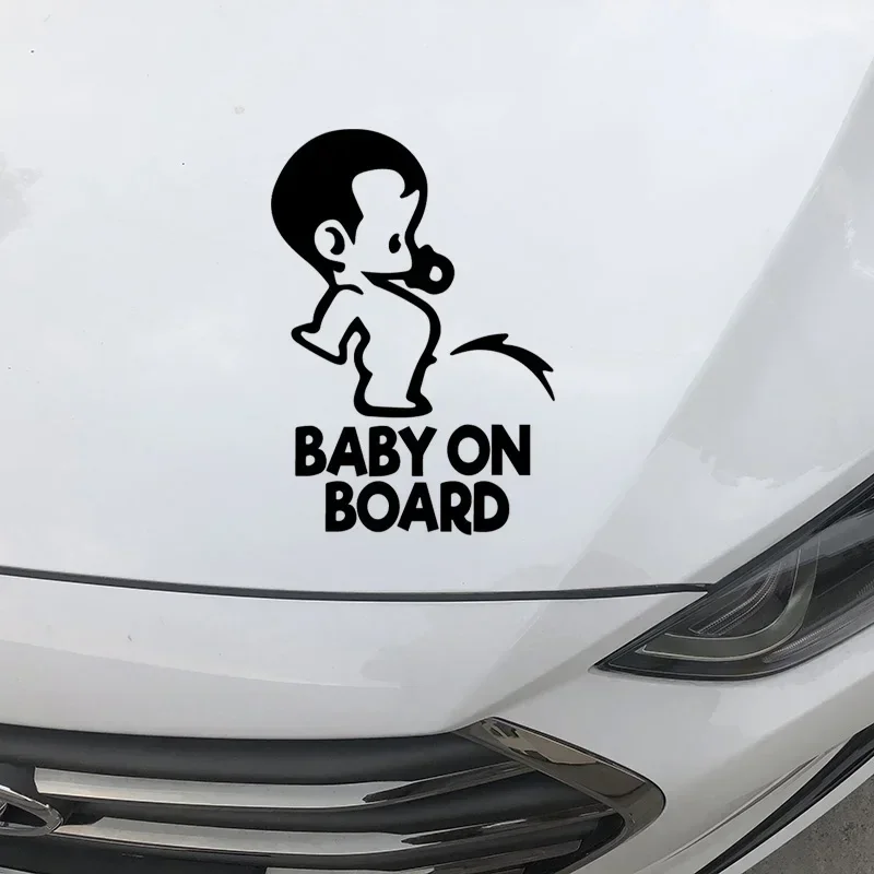 Funny Cartoon Baby on Board Popular Car Sticker PVC New Design Fashion Cool Style Waterproof Auto Accessories Decal Decor