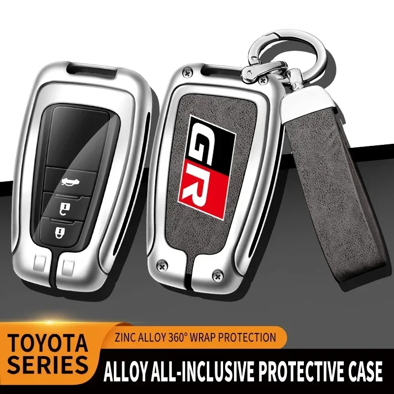 Auto TPU Zinc Alloy Key Case Bag For Toyota GR 86 Supra Yaris RAV4 Prius Corolla C-HR Camry Auris Car Key Chain Metal Key Shell