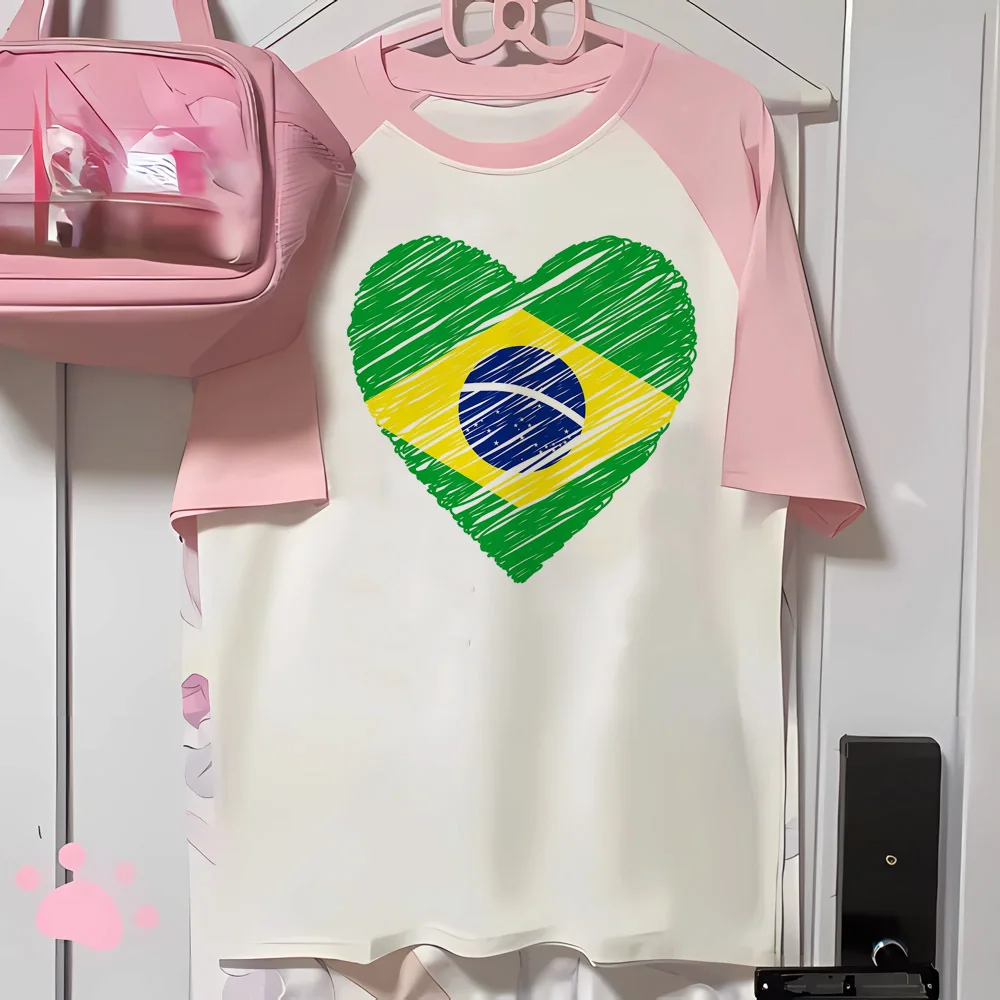 Brazil top women graphic tee modern style quick dry top female funny harajuku Japanese clothing