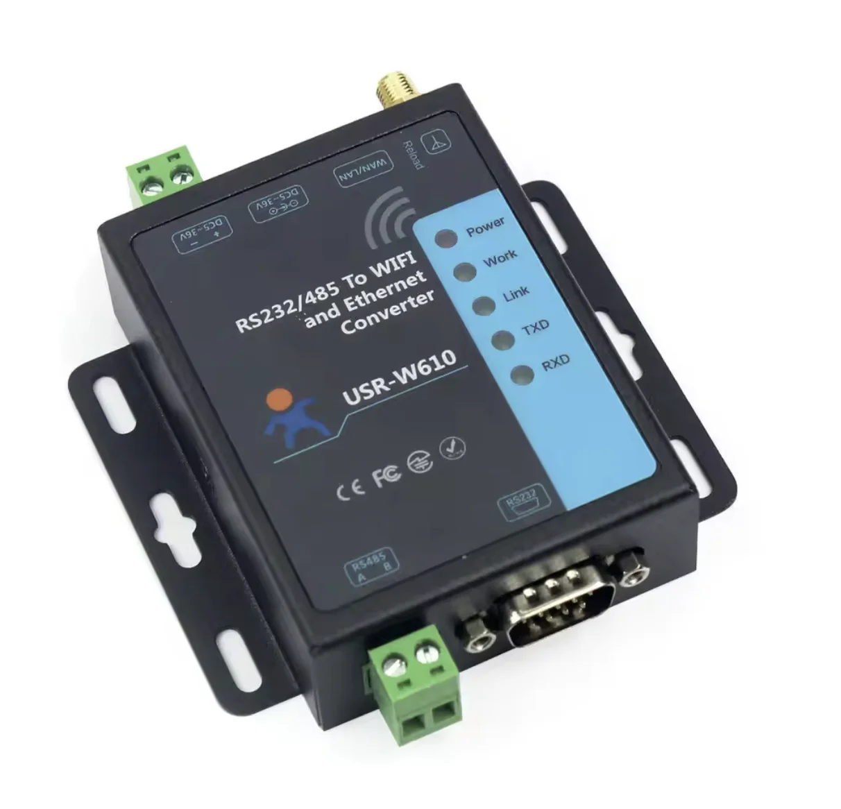 USR-W610 RS485/RS232 support Port Modbus TCP/RTU Industrial WiFi Serial to Ethernet Converter