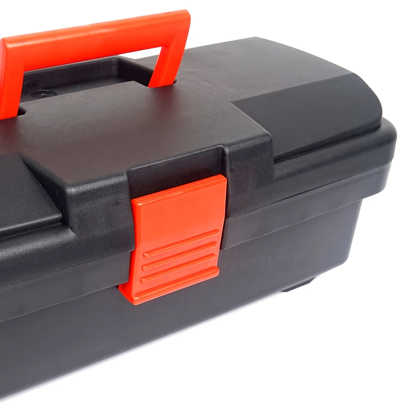 15-Inch Plastic Toolbox, Heavy-Duty Storage Case for Tools & Hardware, Durable Plastic Construction
