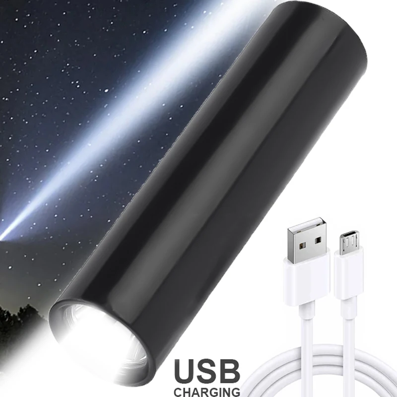 Mini LED Flashlight USB Rechargeable 3 Lighting Modes Waterproof Fixed Focus Powerful Flashlight Portable Outdoor camping Torch