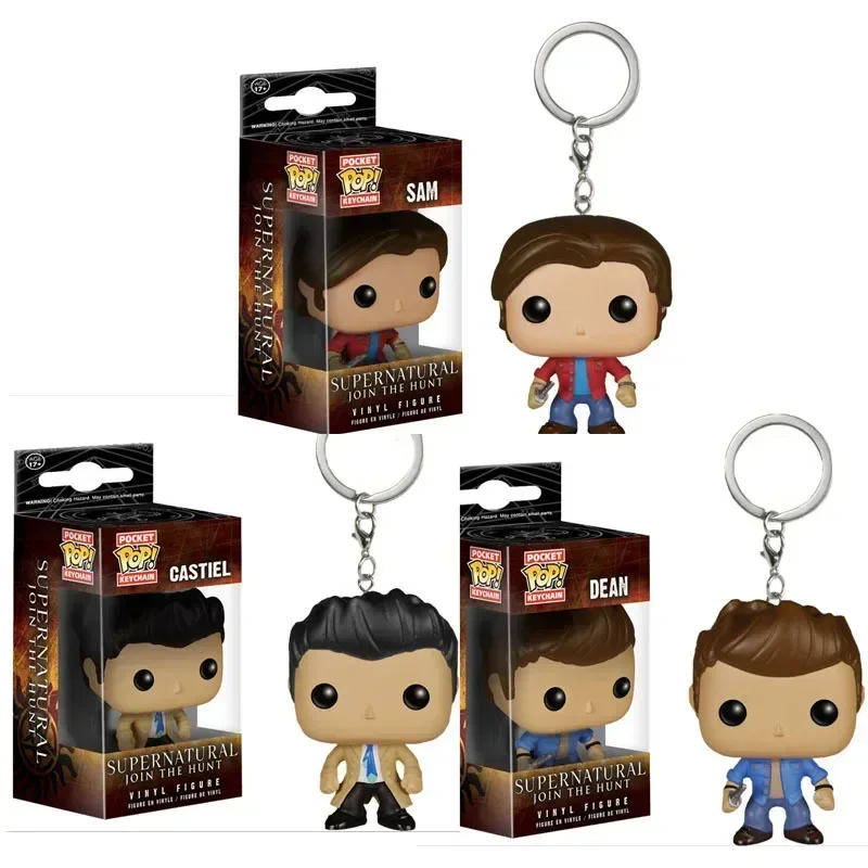 FUNKO POP Supernatural 2022 New Character Castiel with Wing Sam KEYCHAIN Toy Vinyl Figure Collection Pocket  Key Chain Toys