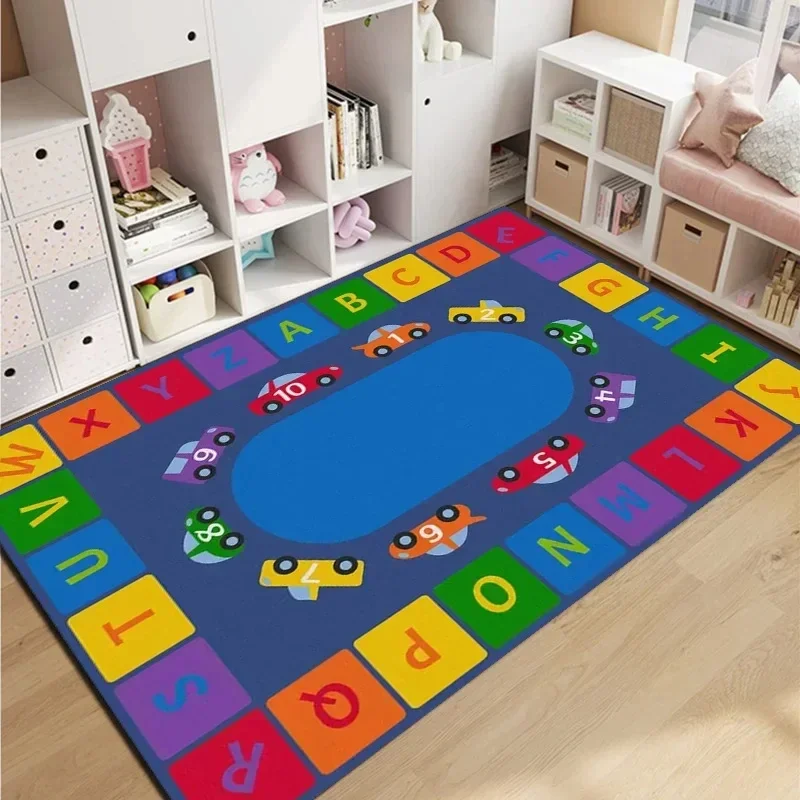Cartoon Alphabet Children Crawling Kids Baby Play Mat Early Education Area Rug Non-slip Carpet for Playroom Living Room Bedroom
