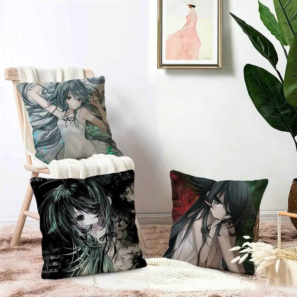 S-Saya no Uta The Song of Saya Decorative Room Aesthetics Pillow Case Home Decor Bedroom Sofa Bed Couch Pillow Cover 45x45