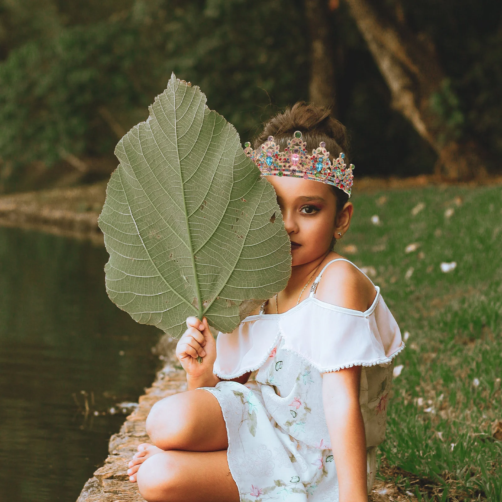 إكسسوار شعر على شكل تاج الأميرة المينا للنساء والفتيات وأعياد الميلاد والرقص وحفلات الزفاف وحفلات الزفاف وحجر الراين وغطاء رأس أنيق #6