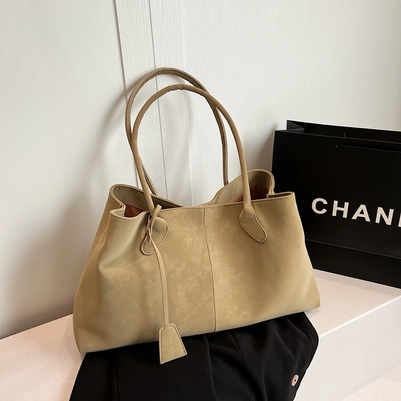 

Winter Faux Suede Handbags Women England Style Solid Casual Totes Large Capacity Designer Shoulder Bags Lady Retro Female Bags
