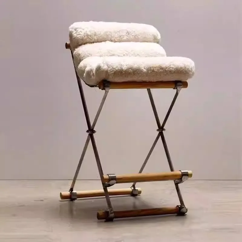 

Modern Minimalist Bar Chair Rustic Cloth Ergonomic Chaises Bar Chair Design Foldable Cafes Sillas De Barra De Cocina Furniture