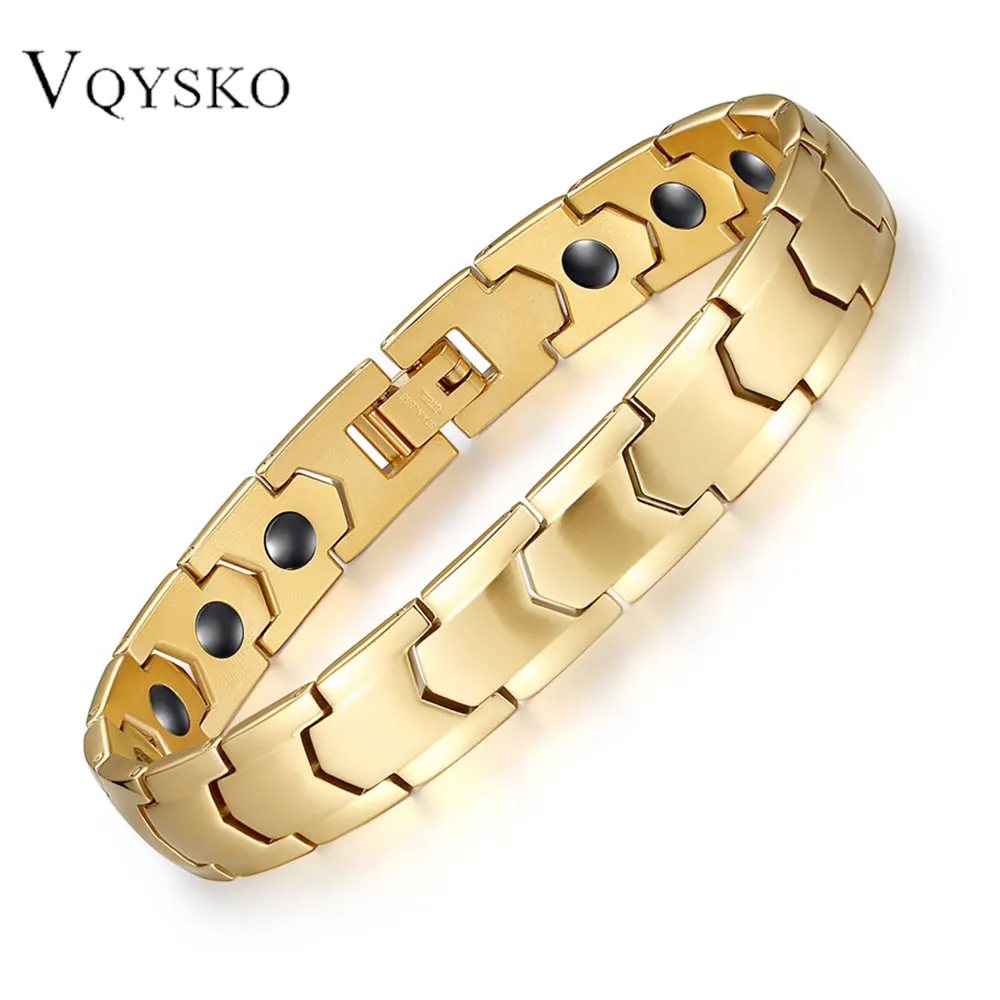 Trendy 10MM Stainless Steel Permanent Magnet Magnetic Attraction Bracelet For Women Men  Metal HipHop Couple Jewelry Gift