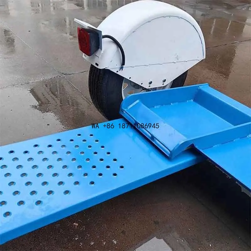 Blue Painted Car Tow Dolly Trailer with Lights Ramps Heavy Duty Vehicle Tow Dolly