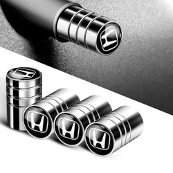 4pcs Metal Car Wheel Tire Valve Caps Stem Case Covers For  Honda Civic Accord Crider City XRV CRV HRV Inspire Fit Odyssey Envix