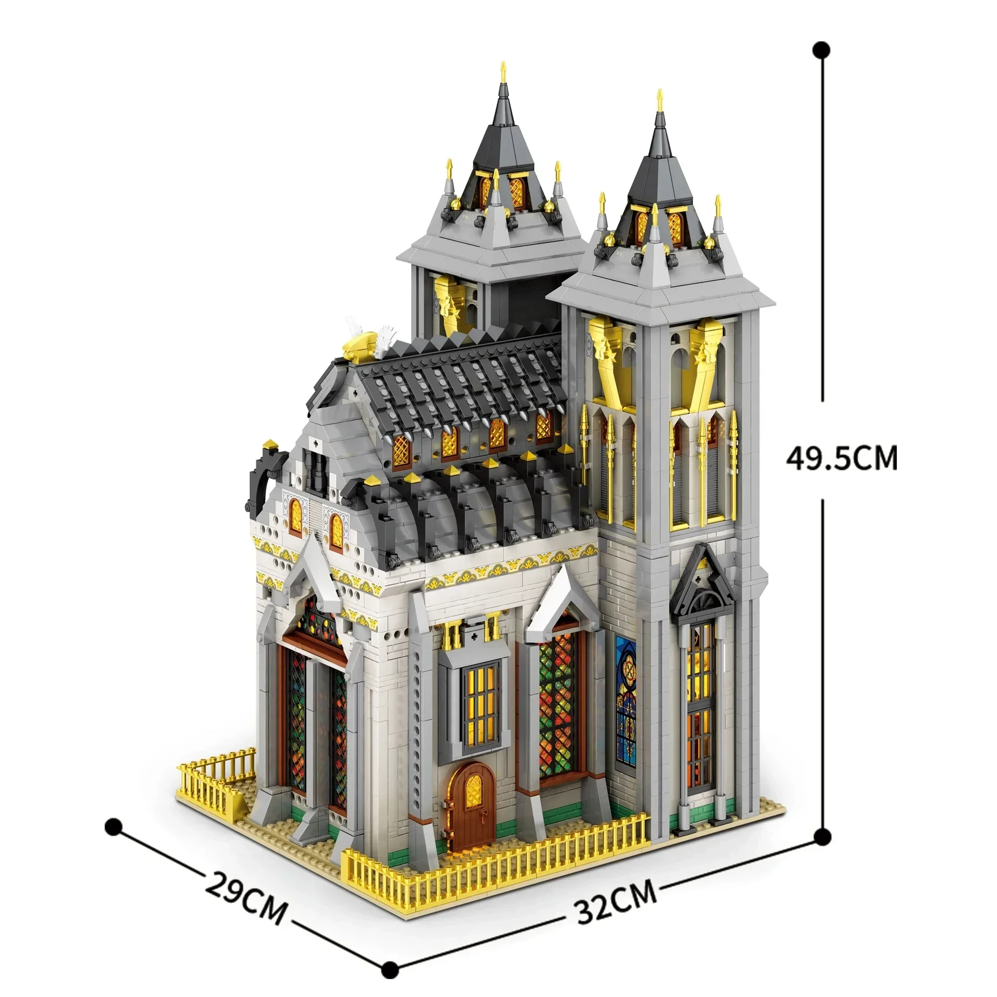 3228PCS Middeleeuwse Kerk Bouwstenen Europese Street View Building MOC Bricks Model Desktop Decoratie Speelgoed Voor Kinderen Gift