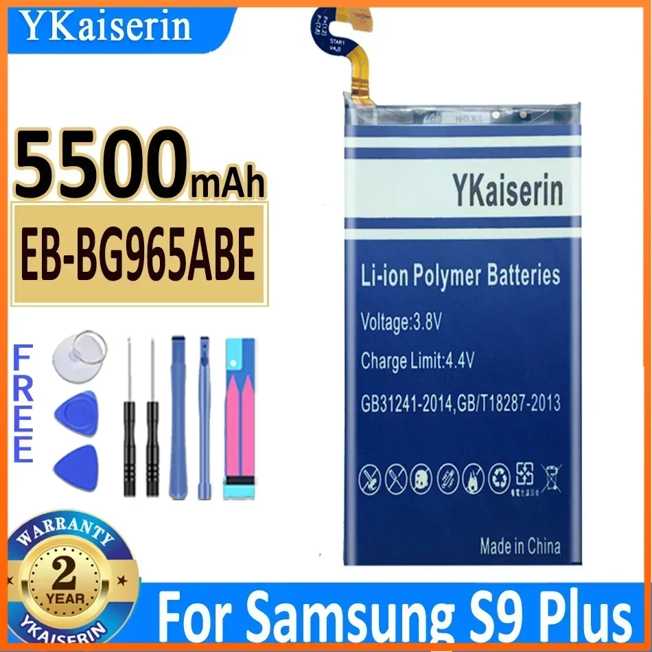 YKaiserin EB-BG965ABE 5500mAh Battery for Galaxy S9 Plus SM-G965F G965F/DS G965U G965W G9650 S9+ Batterie + Track Code Warranty