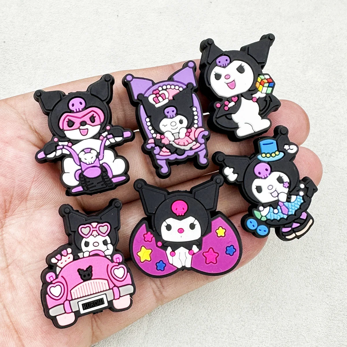 10ชิ้นลูกปัดซิลิโคน Kuromi ลูกปัดโฟกัส DIY ลูกปัดลูกปัดหัวนมห่วงโซ่เครื่องประดับขายส่งลูกปัดซิลิโคนของขวัญสร้างสรรค์