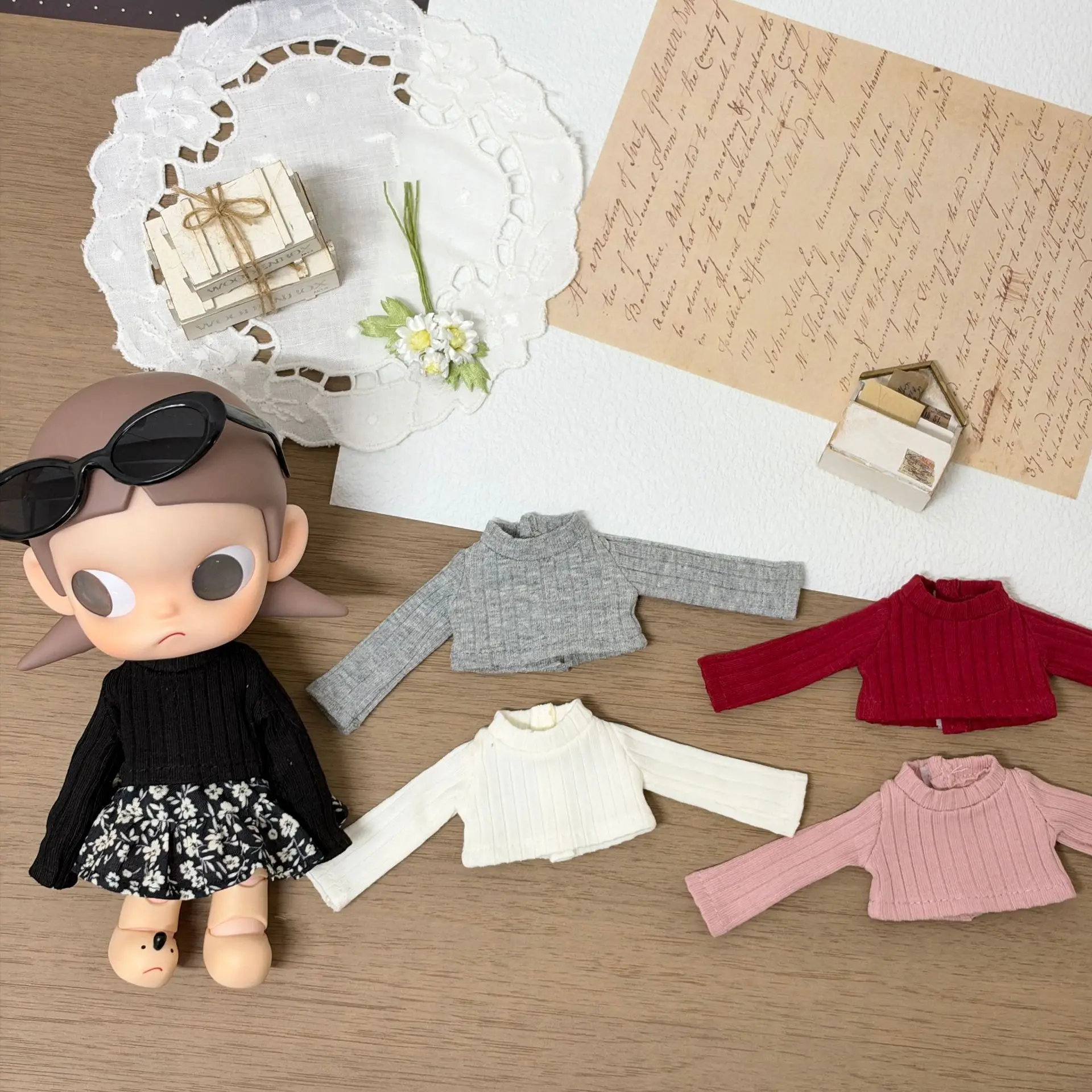 3PCS Doll Clothing Set, Long Sleeve T-shirt, Skirt and Mini Bag, Compatible with 1/6 BJD Zsiga, Doll Dress Up Accessories