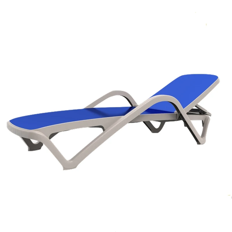 Outdoor courtyard balcony bed garden swimming pool folding beach nap hotel club leisure plastic simple lounge chair