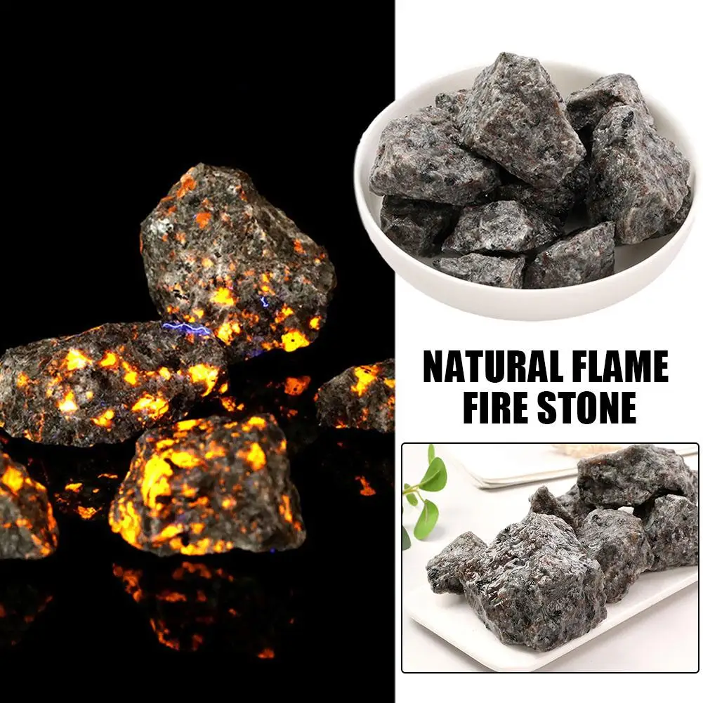 Unique Natural Flame Fire Stone Multiuse Aromatherapy Beautiful Home Glowing Stone Radiation Ultraviolet Decoration Office D6N7