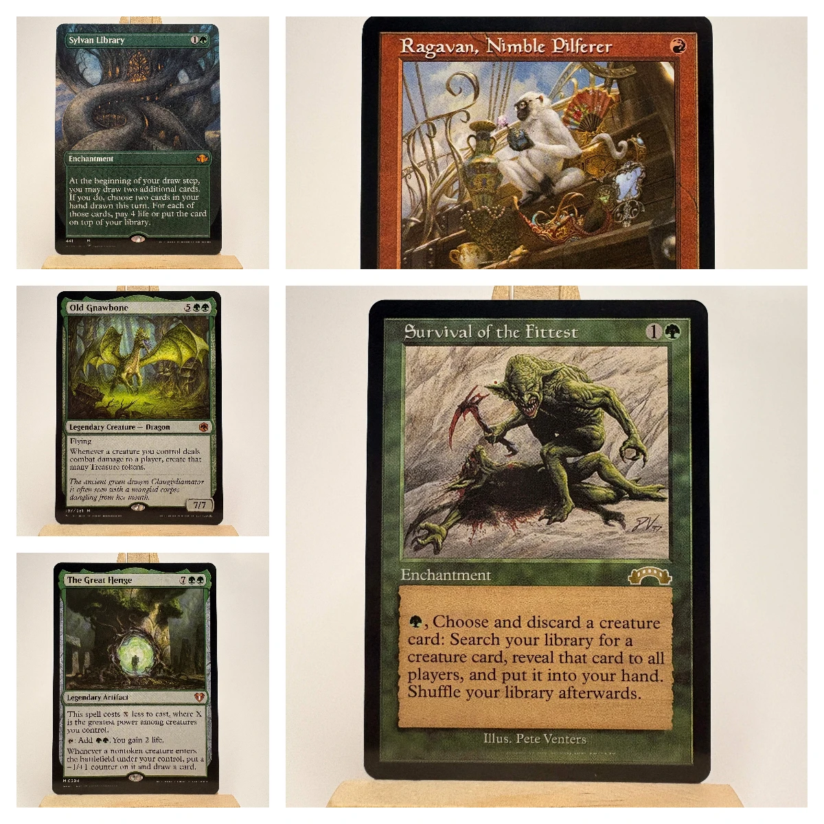 RedGreen Staples Ramp, Aggro Magical Proxy, Deflecting Swat, Jeska's Will, Wheel of Fortune, German Black Core Cardstock