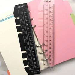 Marcapáginas de hojas sueltas para manualidades, cuaderno estándar de 6 agujeros, Buscador Rápido de páginas, 60 seda engrosada, color blanco y negro, 2 piezas, A5, A6, A7