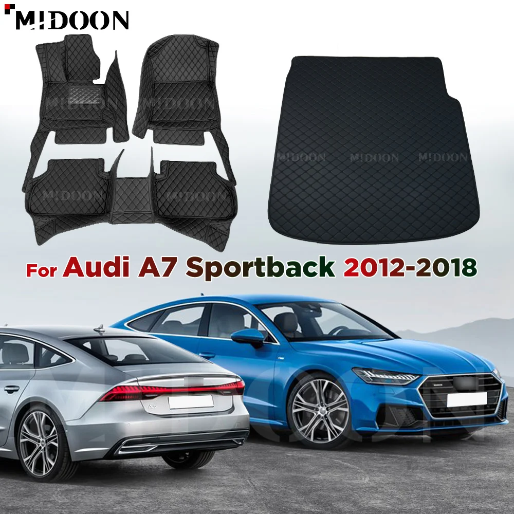 MIDOON Car Trunk Mats For AUDI A7 Sportback 2012-2018 2017 2016 2015 2014 Custom Floor Mat Auto Foot Pads Interior Accessories