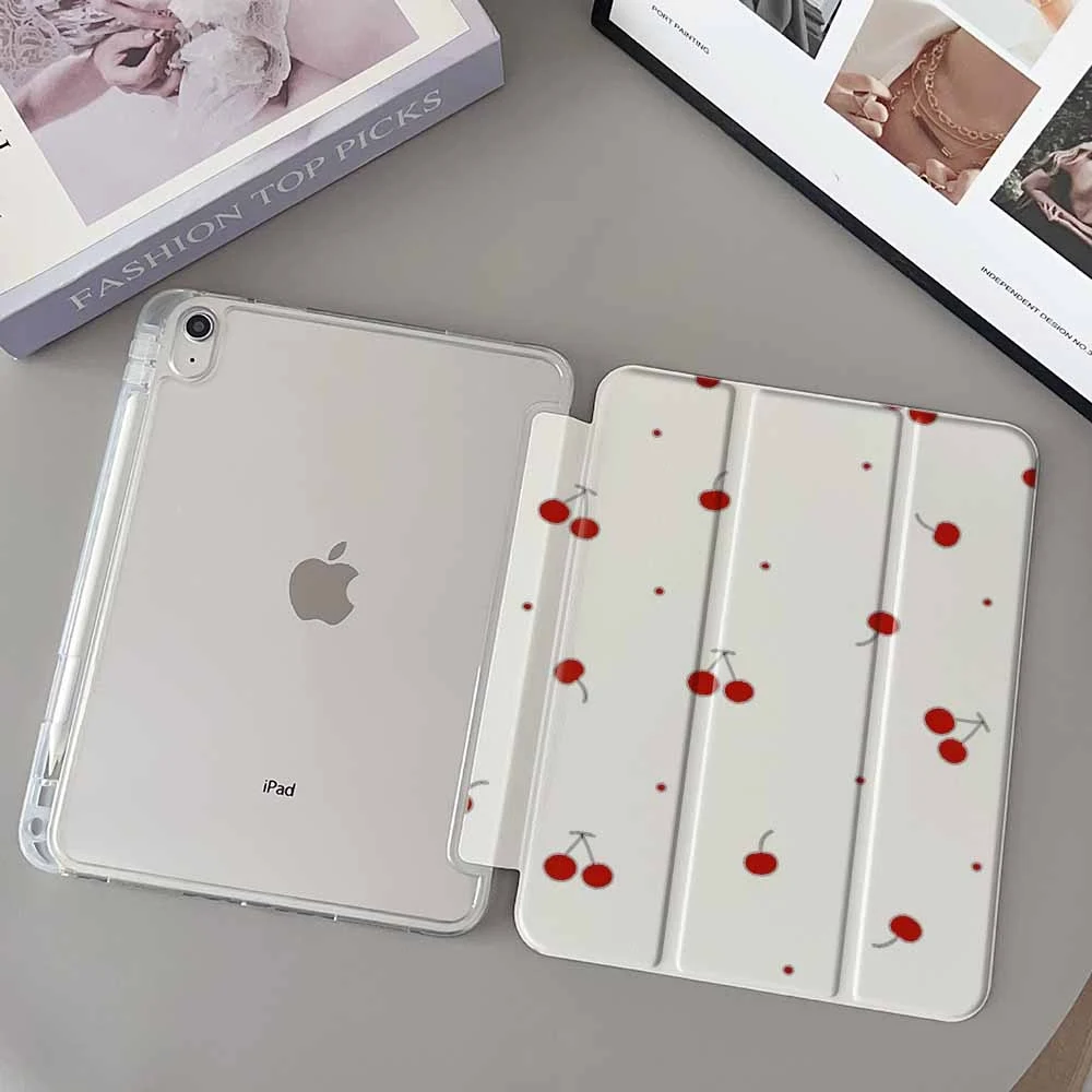 Sweet Fruit Red Cherry For iPad Pro 11 12.9 13 A16 M2 M4 M3 M5 9.7 10.2 5/6/7/8/9/10/11th Mini Air 3 4 5 6 Tablet Case