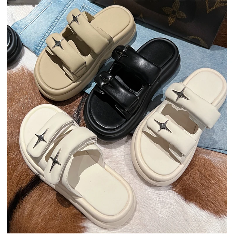 5cm Platform Slippers Summer Women\'s Clogs Indoor Home Slides Casual Shoes Female Outdoor Garden Shoes Beach Sandals Flip Flops