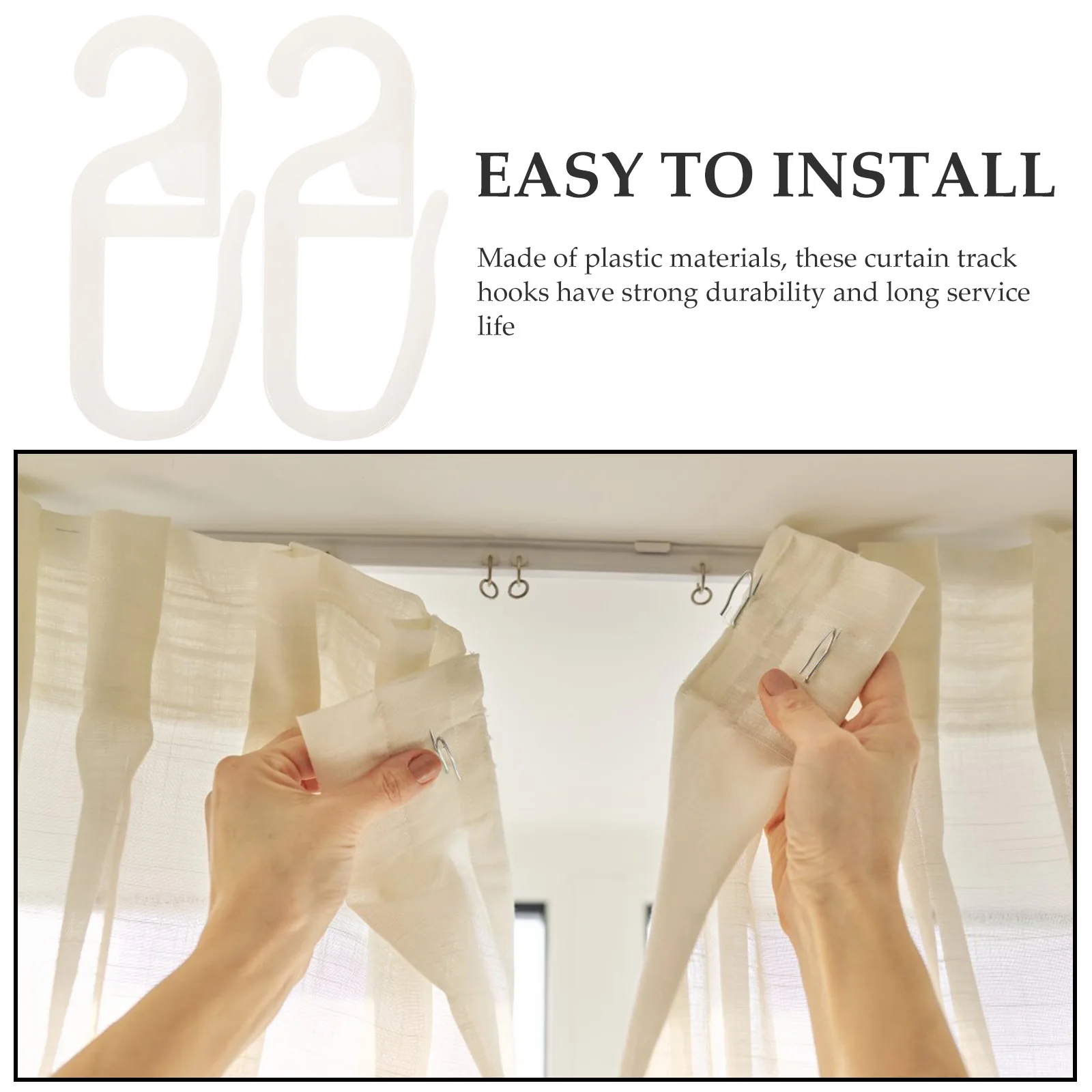 

10pcs Track Rail Pulley Hooks For Shower Rail Pulley Hook Curtain Replacement Bath Curtain Hooks Drapery Accessories