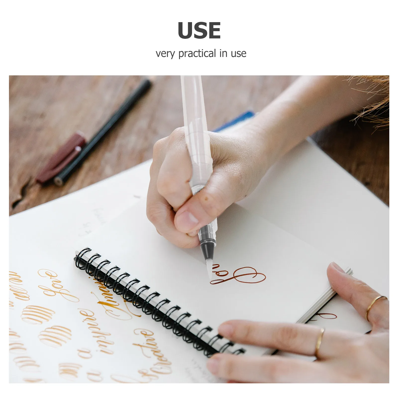 

3pcs Watercolor Brush Pens Painting Large Refillable Paintbrush White Durable Portable Easy Control Ink Flow Supplies