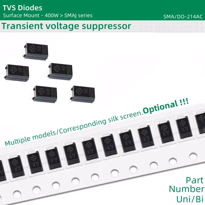 50pcs/lot TVS Diodes SMA package 400W SMAJ14A SMAJ14CA SMAJ15A SMAJ15CA SMAJ16A SMAJ16CA SMAJ17A SMAJ17CA