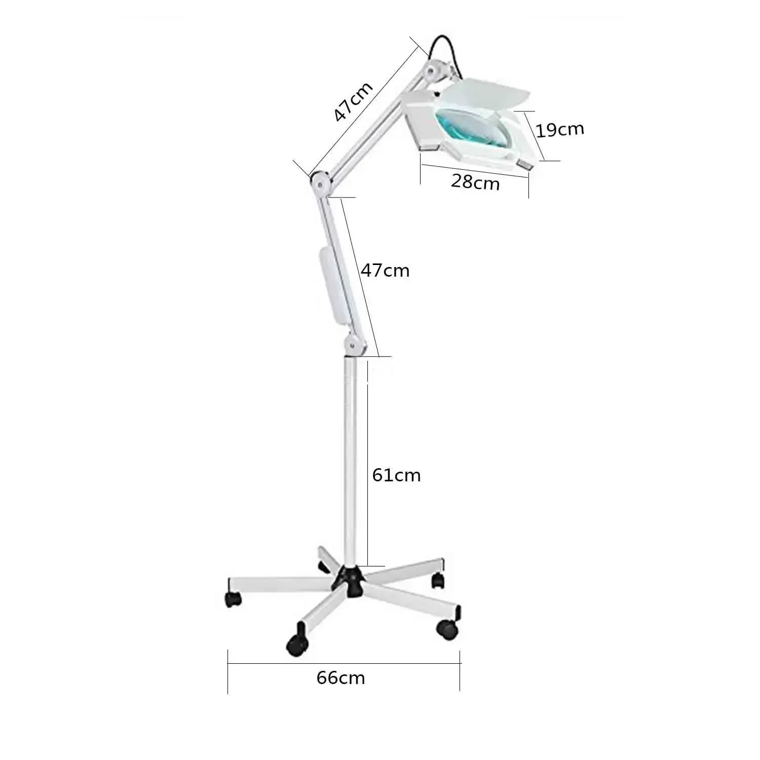 Professional Square Enlarged Glass Floor Lamp Beauty and Hairdressing Eyelashes Artistic Lamp