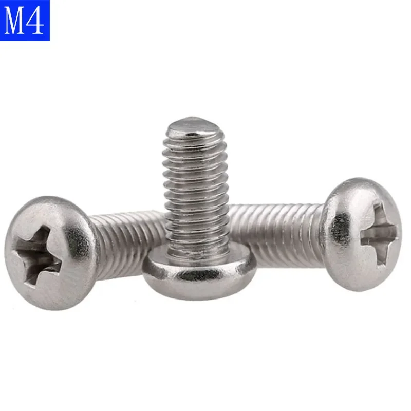 

M4 X 0.7 ( 4mm ) 304 Stainless Steel Phillips Pan Head Machine Screws DIN 7985 A2-70