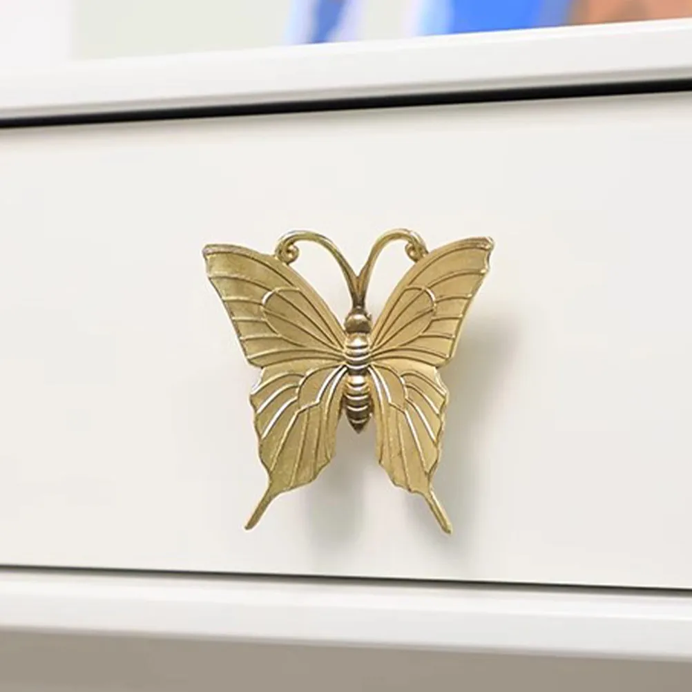 Small Brass Butterfly Cabinet Handle Drawer Knob Furniture Pull Gold Dresser Drawer Handles Kitchen Cabinet Pulls Interior Door