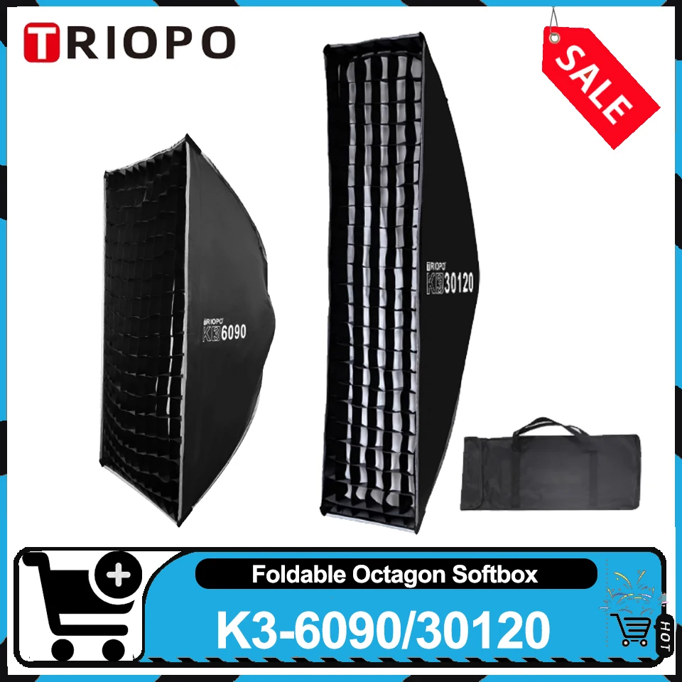TRIOPO K3 Series Square Softbox 6090 30120 Portable Softbox Quick Release Outdoor Diffuser Square Portrait Contour Fill Softbox