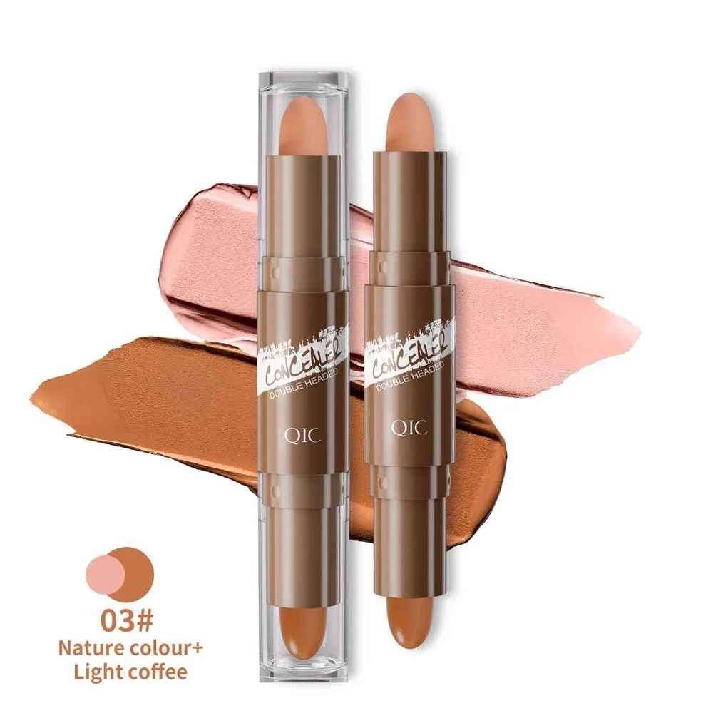 Stick Contorno Crema a Doppia Punta Lunga Durata Naturale Correttore Viso Professionale Base Liscia Trucco Completo