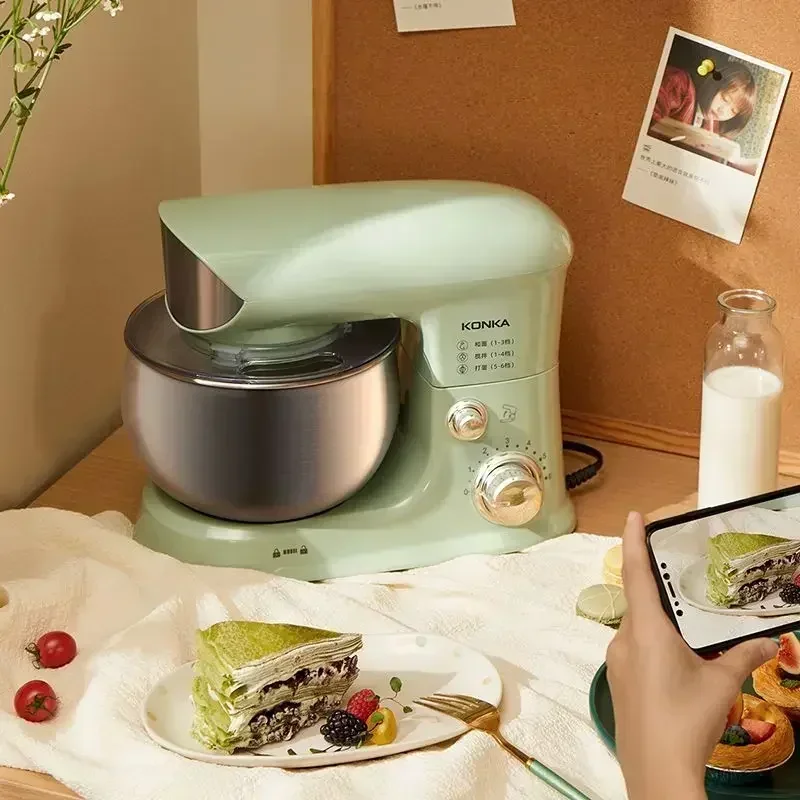 New 3L Chef Machine - Home Automatic, Small Multifunction Mixer, Stainless Steel Egg Beater  dough mixer