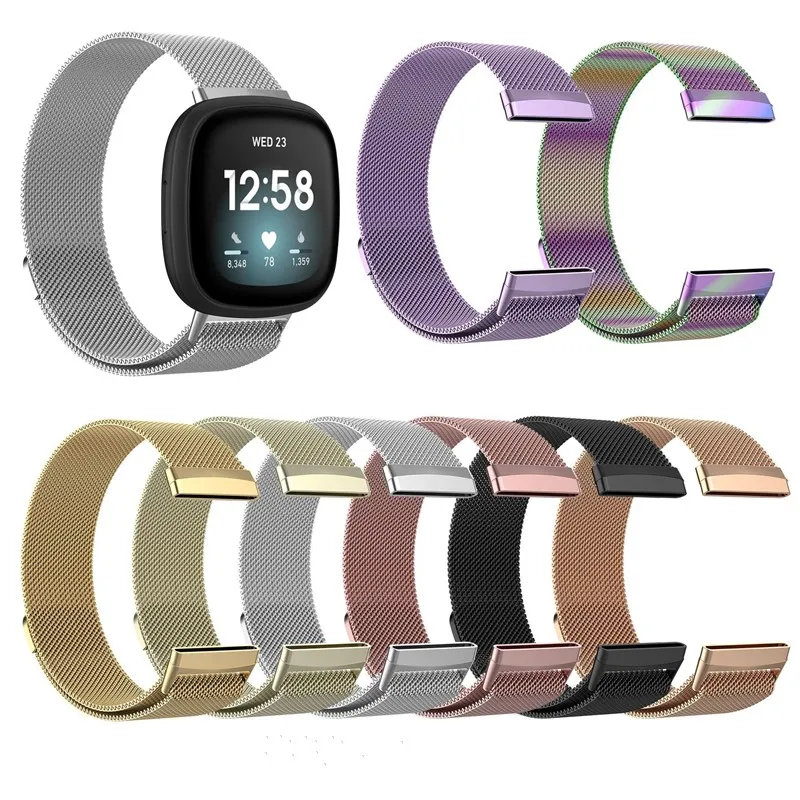 

Smartwatch Metal Adjustable Magnetic Replacement Wristband For Fitbit Versa 4 3 Sense