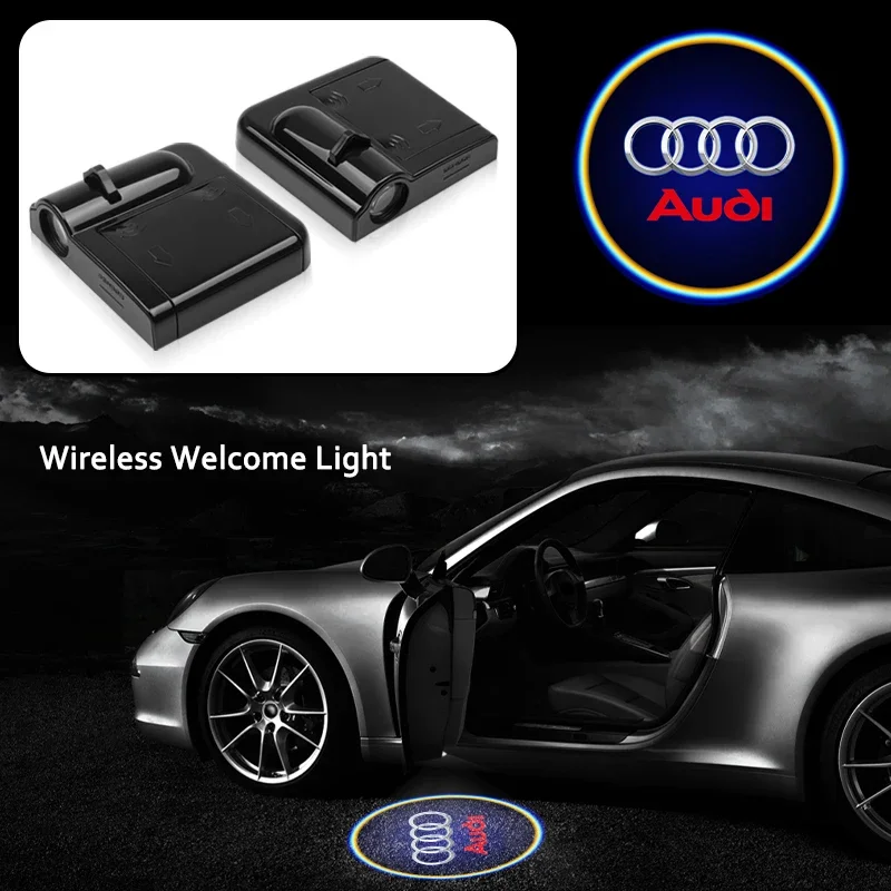 Car Led Lights Logo Universal Wireless Welcome Light For Audi Sline A3 A4 B8 8P 8V B6 A5 A6 C7 Q5 B9 B7 C6 A1 Q7 Car Accessories