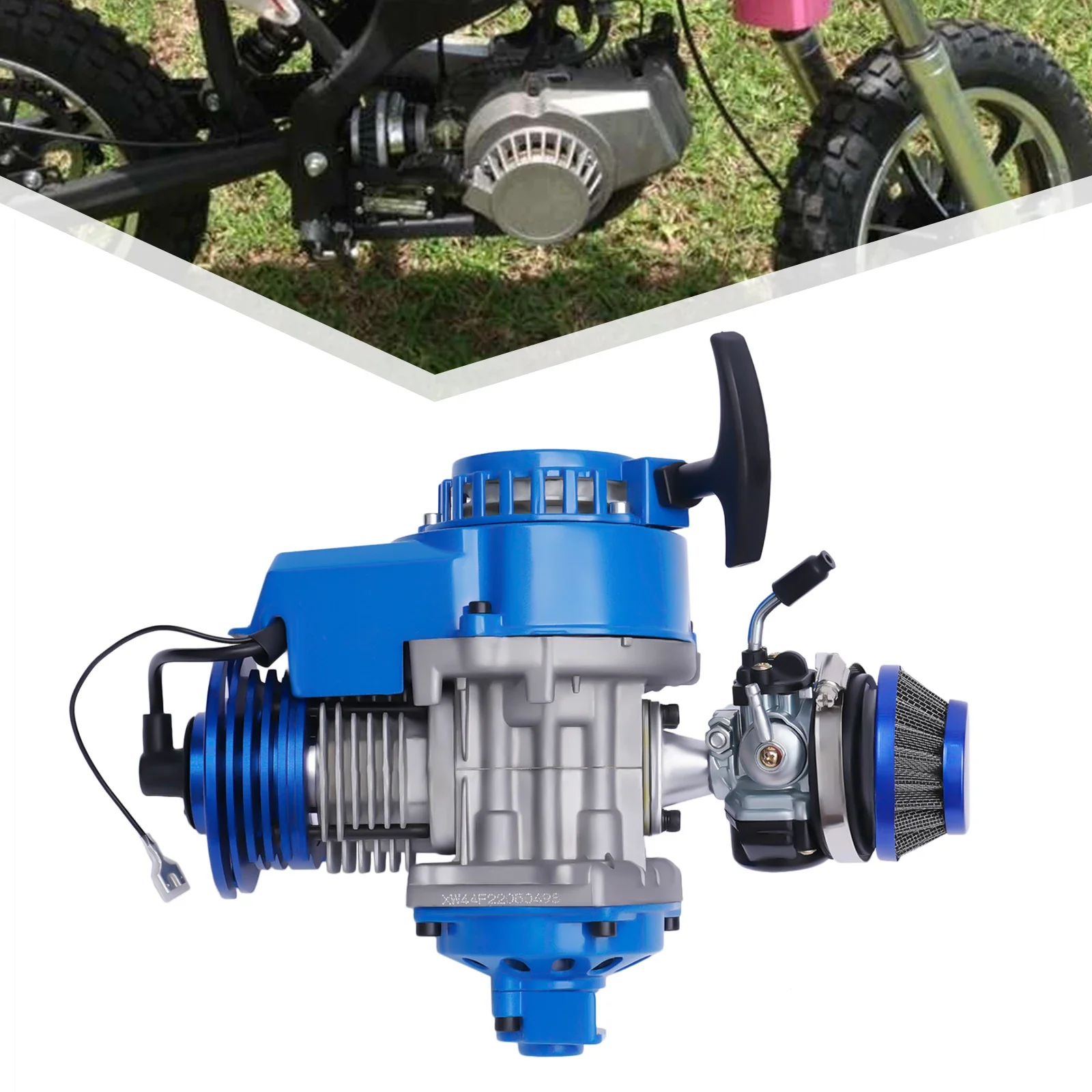 

49CC Racing Engine Set 2 Stroke 1.8kw 11000rmp High Performance Single Cylinder Motor with 6 Teeth 25h Sprocket