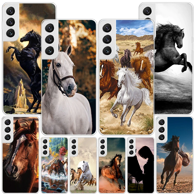 Horse Great Beauty Galloping Phone Case For Samsung Galaxy S24 Ultra S23 S22 S21 Plus S20 FE S10E S10 S9 S8 + Personalized Print